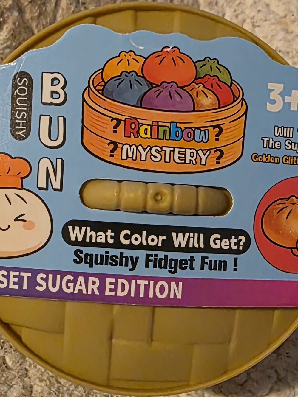 Rainbow Mystery Bun Squishy Fidget Toy – Sugar Edition (3+)